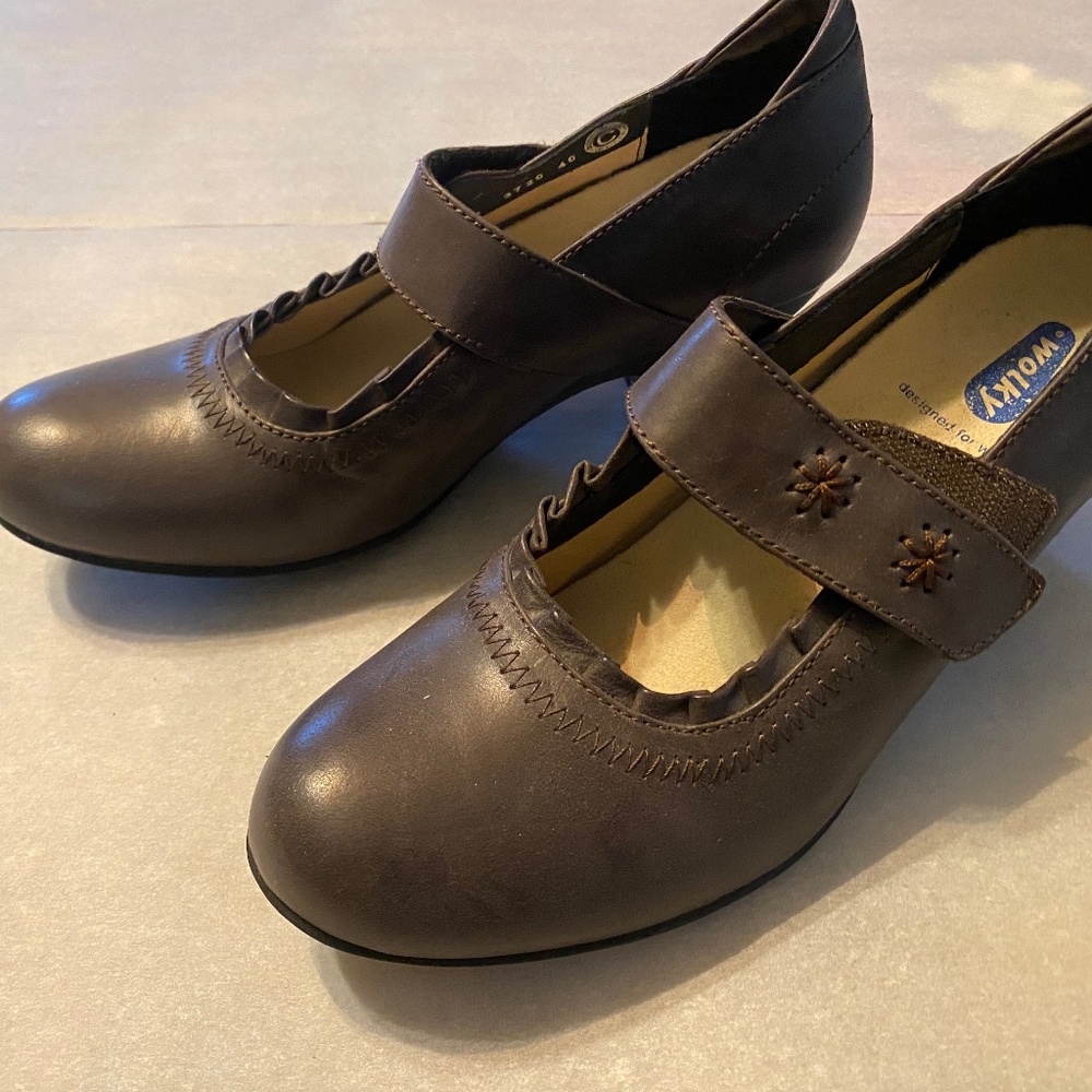 Never been worn brown Wolky Brown Mary Jane 2" heels